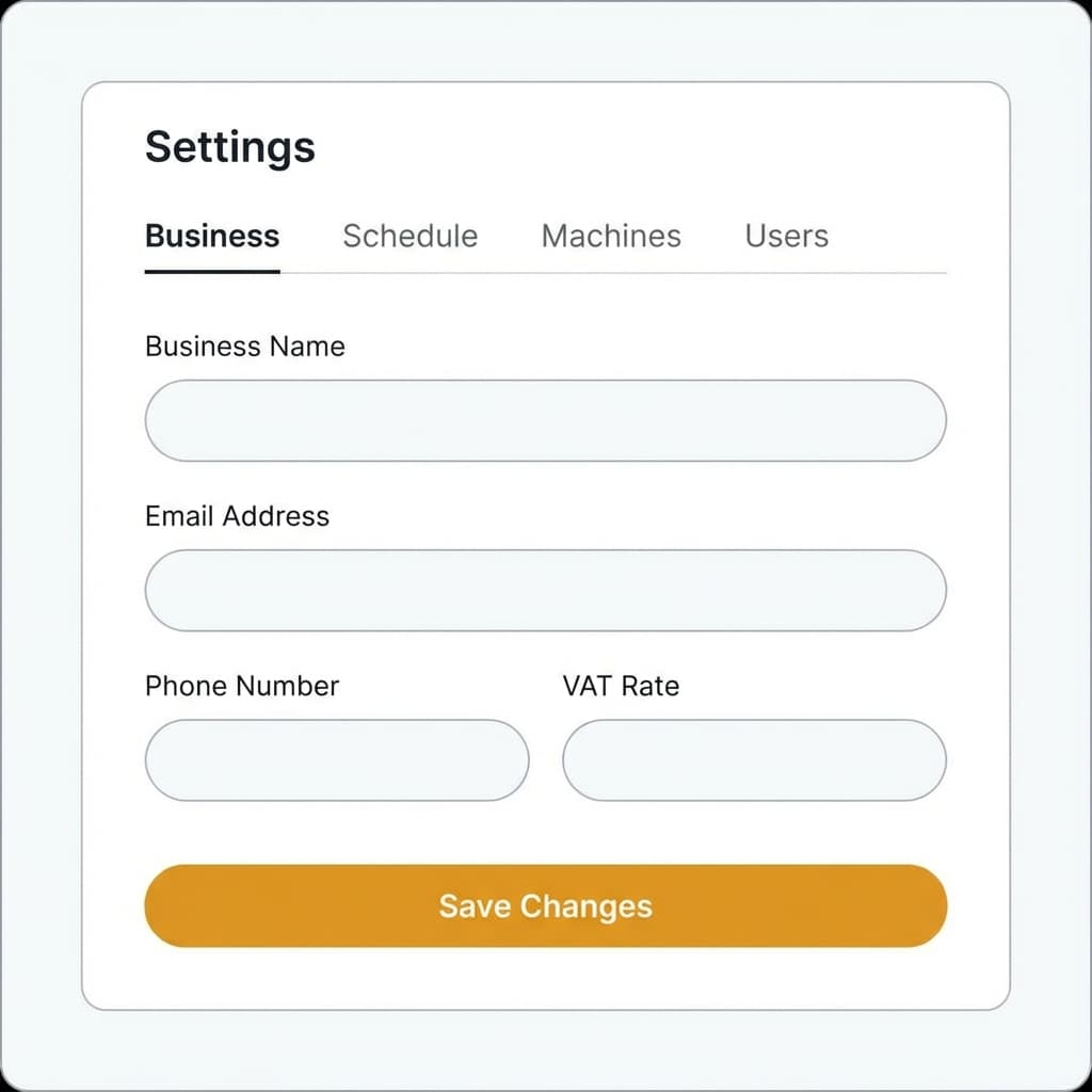 Settings - Configure your business
